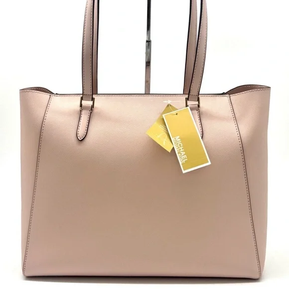 Michael Kors Charlotte LG Tote Bag 3 IN 1 Leather Shoulder Bag Powder Blush